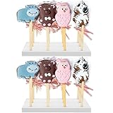 2 PCS Cakesicle Stand Display with 12 Holes, Wooden Candy Stick Holder, Reusable Cake Pop Holder, Popsicle Sticks Holder for Dessert Table, Ice Cream Holder for Wedding Birthday