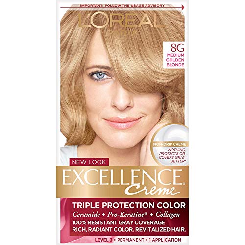 Image of L'Oreal ParisExcellence Creme, 8G Medium Golden Blonde, Warmer
