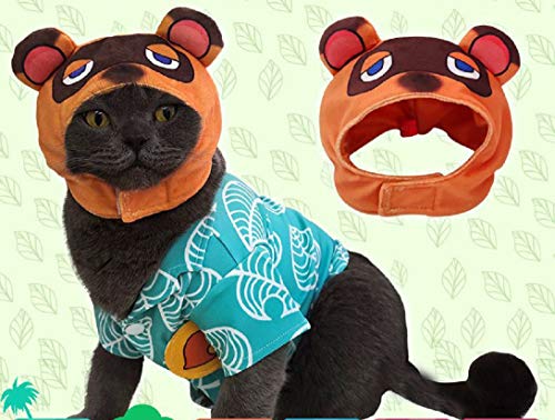 Yacn Animal croisant Chapeau de Chat, Mignon Tom Nook Chapeau pour Animaux de Compagnie Chapeaux pour Chat Petit Chien Animal Photo Accessoires Cosplay Costume