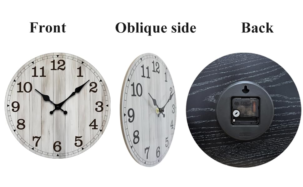 Image of Wall Clock, Modern Wall Clocks Battery Operated, Silent Non Ticking Clock Decorative for Living Room, Office, Home, School 12 Inch (Grey)