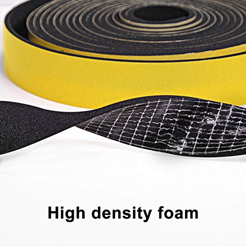 Torrami Weather Strip 2 Inch W X 1/8 Inch T, High Density Adhesive Foam Seal Tape Soundproofing Insulation Gasket For Door And Windows (16.5 Ft Length) #TOP2