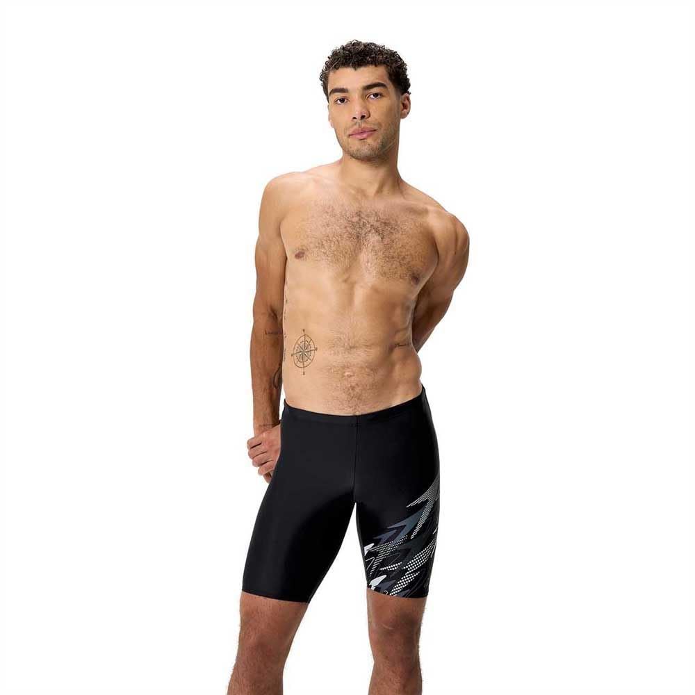 Speedo Men's Medley Logo Swim Jammer, Black, 30