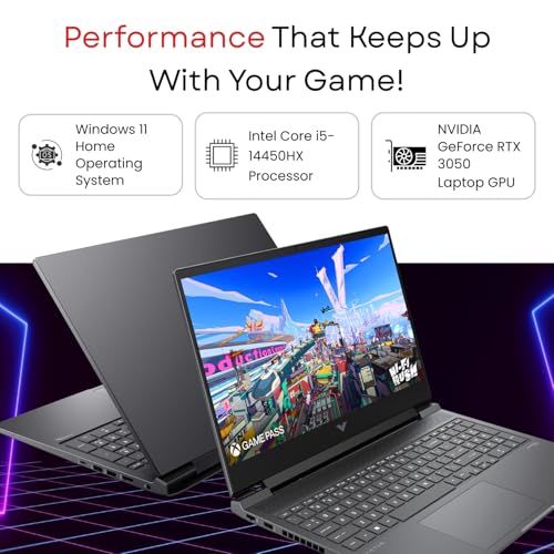 Image of HP Victus Gaming Laptop 16.1 inch FHD Display | Intel Core i5-14450HX | 16GB RAM | 512GB SSD | NVIDIA RTX 3050 4GB Graphics | Windows 11 Home | 1 Year Warranty (BH0R9PA)
