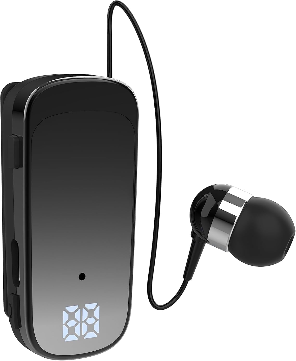 Auricolare Bluetooth Business con Filo Retrattile, Auricolar Senza Fili con Microfono, Bluetooth V5.2, Vivavoce, Compatibile per Universale Smartphone (Nero)