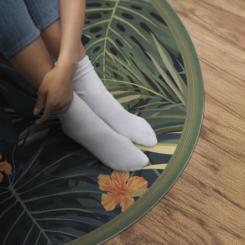 Tapis vinyle résistant à la rayure de sol PVC durable feuilles et fleurs - 5