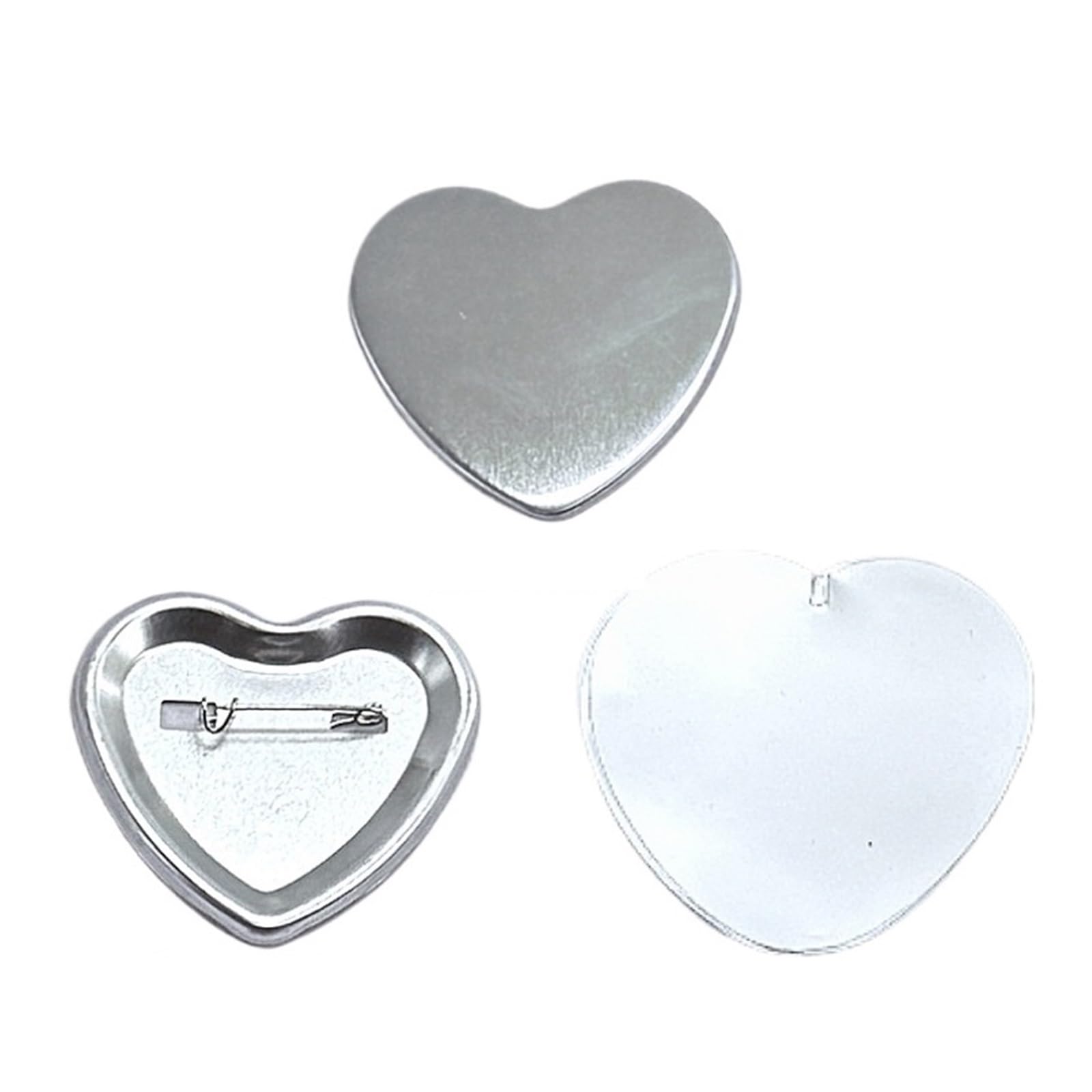 NGTFDCP Badge Machine, Button Maker, 100pcs Heart Badge 57 * 53MM Blank Material DIY Crafts