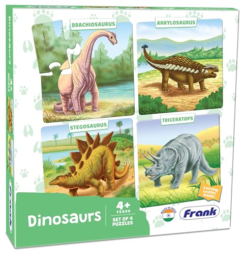 Image of Frank Dinosaurs Animal Kingdom - A Set of 4 Jigsaw Puzzle for Kids Above 4+ Years - Fun & Challenging Brain Booster Games - Educational Puzzle for Focus and Memory - 11602