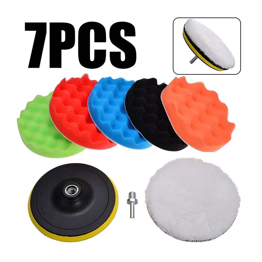 Pad polerski 7 SZTUK 6 cali 150mm Pad Set Pianka Polerowanie Koła Gąbka Zestaw narzędzi do polerowania samochodów