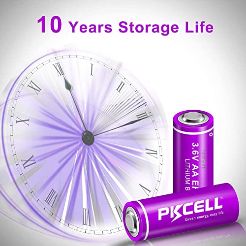 Er14505 Batteries 2 Pack, 3.6V Lthium Battery 2400Mah Aa 3.6V Er14505 Battery Non-Rechargeable Aa Size Battery Single-Use Battery For Water Electricity Meter Security Alarm System Sensors #TOP3