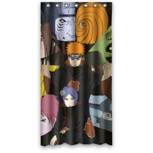 Japanese Anime Naruto Akatsuki Custom Design Shower Curtain Personalized Bath Curtain 36 x 72 Inch