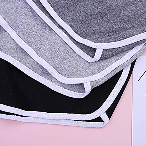 kit 3 shorts esportivos de algodão para corrida,ioga,dança,praia, bermuda de verão (PRETO, CINZA CLA