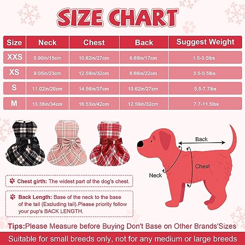 Image of Dog Sweaters Dog Clothes for Small Dogs Boy Girl Fall Puppy Dress Warm Fleece Chihuahua Yorkie Teacup Doggie Sweaters Dresses Doggy Sweater for Small Dogs Girl Cat Outfit (Red, Small)