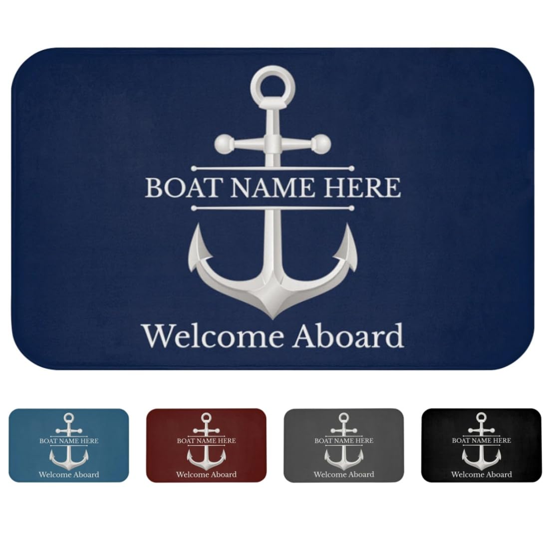 DYUEJTKG Personalized Boat Mat/Rug Nautical Anchor Custom Anchors Nautical Themed Floor Mats Entrance Mat Indoor Rug, Floor Mat for Kitchen Bathroom