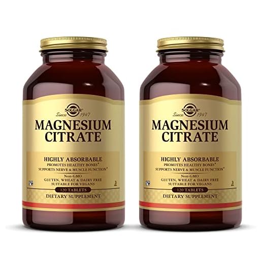 Solgar Magnesium Citrate - 120 Tablets, Pack of 2 - Promotes Healthy Bones, Supports Nerve & Muscle Function - Highly Absorbable - Non-GMO, Vegan, Gluten Free, Kosher - 120 Total Servings