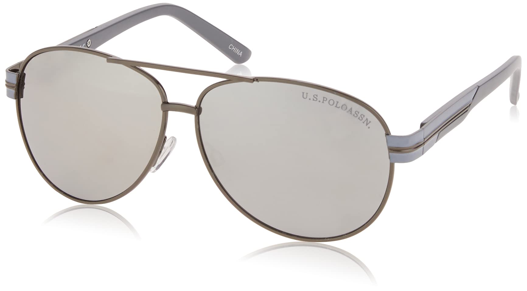 U.S. Polo Assn. mens Pa1013 Stylish Metal UV Protective Aviator Sunglasses for Men. Classic Gifts for Men, 63 mm (pack of 1)