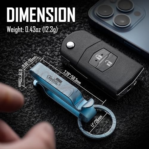 Image of KeyUnity KM00 Titanium Belt Loop Keychain Clip Double Side Quick Release Key Holder with Detachable Key Ring