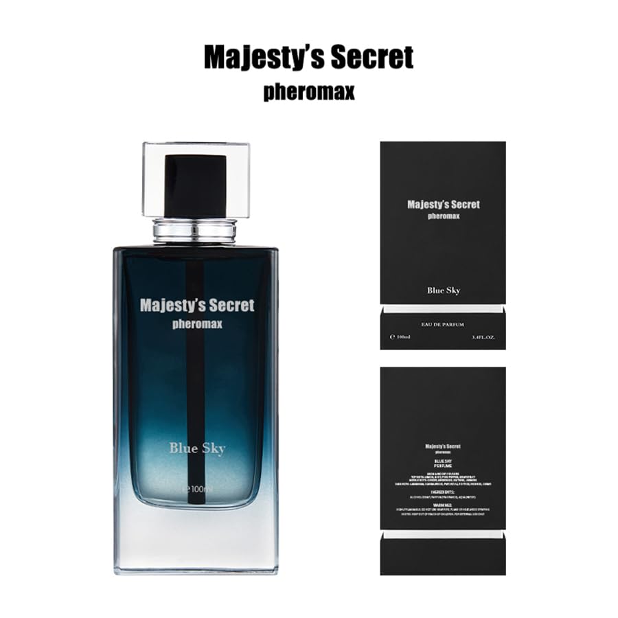 MAJESTY'S SECRET PHEROMAX Perfume for Men, Eau de Parfum, 3.4 Fl Oz Gift Set, EDP Cologne, TAN Blue Sky