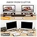 TAVR Dual Monitor Stand Riser, Computer Monitor Stands for 2 Monitors, Extra Long Multifunctional Desktop Organizer Riser for Computer, Laptop, PC, Printer, TV, Max 43.3