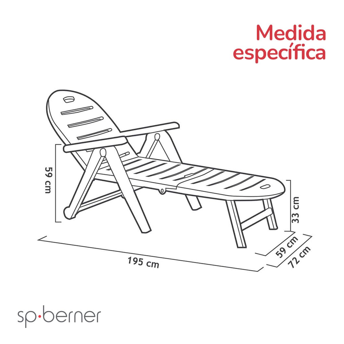 SP Berner Tumbona de jardín Caiman Blanca