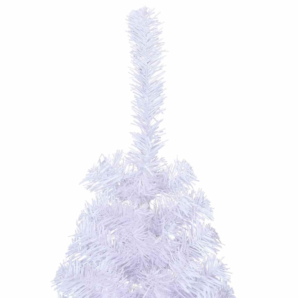 Albero di Natale artificiale bianco, 150 cm, in PVC, con supporto in acciaio, 95 cm di larghezza, 340 punte, realistico, per soggiorno, interni ed esterni protetti