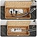 Posprica Cable Management Box with Lid, 2Pack Handwoven Real Water Hyacinth Cord Hider Organizer Boxes, 2 Side Open Slots Storage Box to Hide Cords Power Strip for Desk, Floor, Office