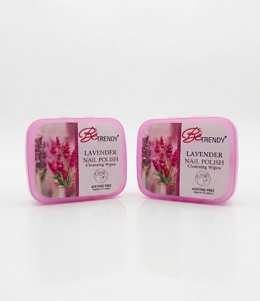 nail polish cleansing wipes pack of 2 nail paint remover wipes (lavender)