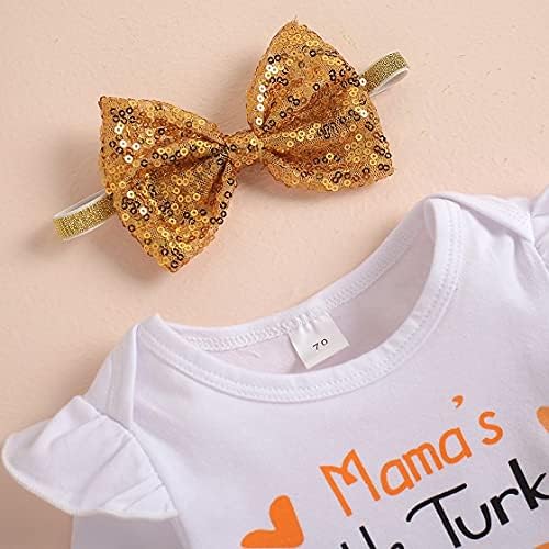 Baby Girl Thanksgiving Outfit Bodysuit+Tutu Skirt+Leg Warmer+Bunny Headband Set - Image 4