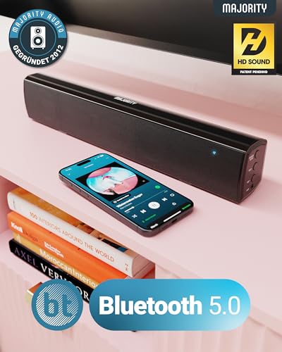 MAJORITY Bowfell Soundbar für TV & PC | 50W Mini Soundbar mit Bluetooth 5.0 | 2.0 Stereo...