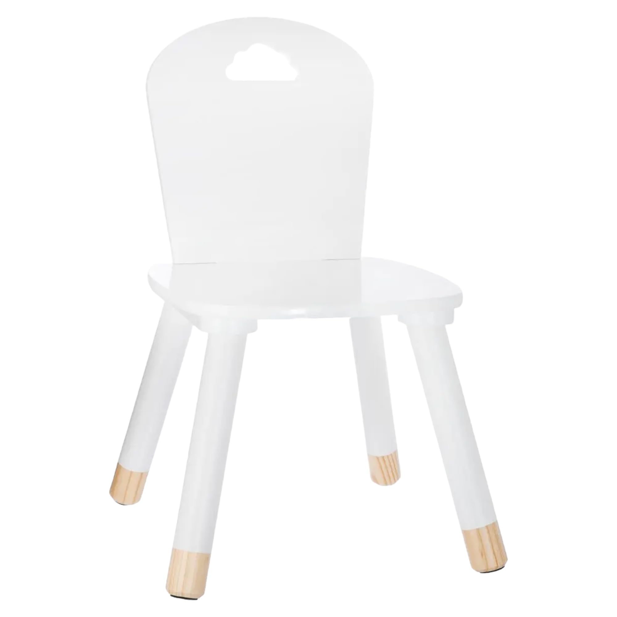 TIENDA EURASIA - Silla de Madera Infantil | Diseño Nórdico | Color Blanco | Madera | Resistente | con Respaldo | Medida 28 x 28 x 50 cm | Ideal para Decoración de Interior