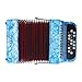 22 Key 8 Bass Accordion Professional Accordion Musical Instrument with 2 Straps for Accordionists Performance (Sky Blue)