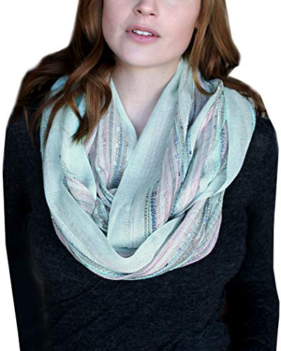 Anika Dali Women's Shimmer Sparkle Infinity Scarf- Festival Boho Bliss Fashion Scarf (Mint Green) #TOP4