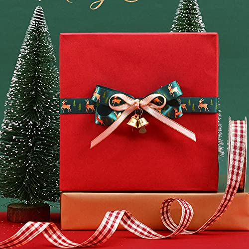 10yd Kerst Lint voor Geschenken Grosgrain Satijnen Stof Lint Set voor Xmas Cadeaupapier, Haarelastiekjes Maken, Craft… - Image 8