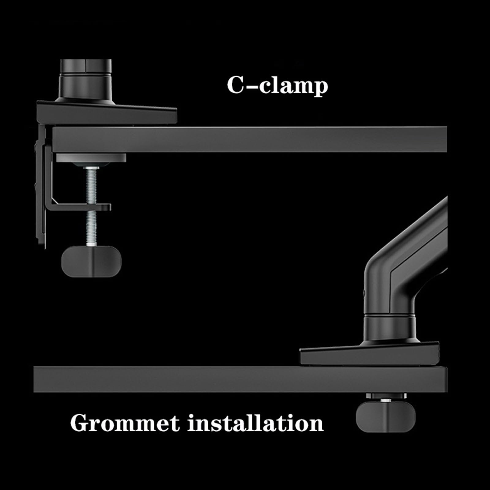Staffa Monitor Supporto da Tavolo for Monitor in Alluminio, Braccio articolato a Molla Meccanica Che Supporta Fino a 19,8 libbre, Morsetto a C e basi con Occhiello