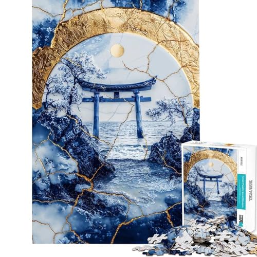 1000-teiliges Kintsugi-Puzzle Seelandschaft Gelassenheitsübung Feinmotorik Präzisionsspiel Passgenau Friedensspiel Künstlerisches Geschenk (50x75cm)