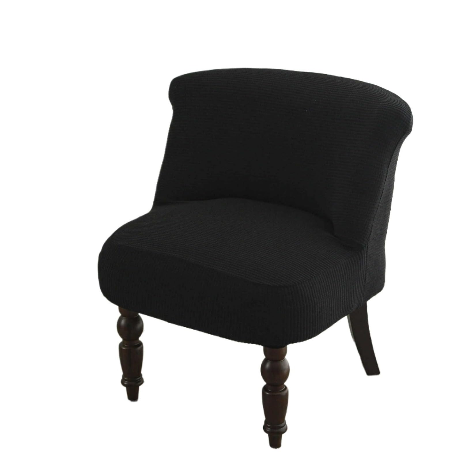 Armless Accent Chair Cover, Jacquard Stretch Armless Slipper Chair Cover,Modern Solid armless Chair slipcover for Living Cafe Hotel (Black,M)