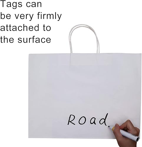 Miniatura 5 de Ronvir 70 bolsas grandes de regalo blancas, bolsas de regalo de papel de 16 x 6 x 12 pulgadas con asas, bolsas de compras a granel, bolsas de regalo