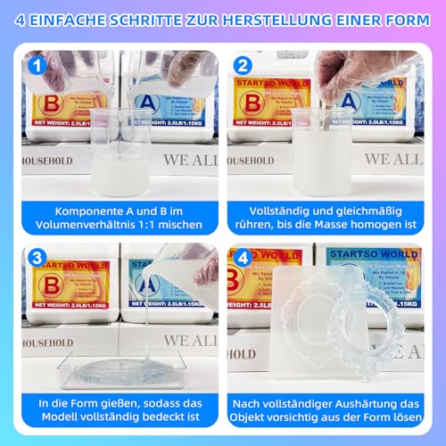 Miniatura 7 de Silicona Para Moldes 20a, 1l Goma De Silicona Líquida Verde Jade, Curación Rápida, No Tóxico, Ideal Para Fundir Resinas, Moldear, Cera, Yeso