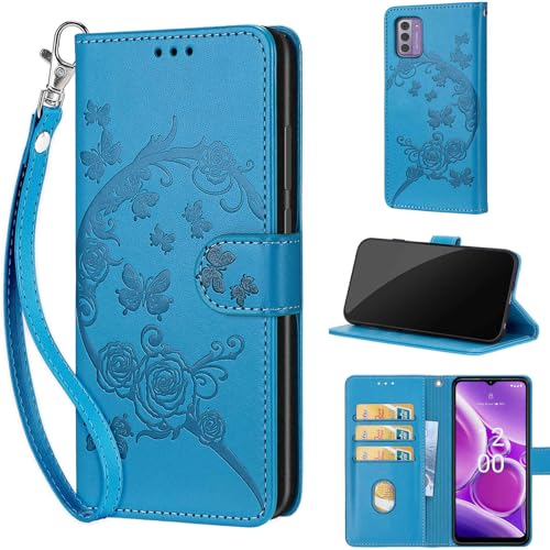 TOMYOU Handyhülle für Nokia G42 5G / G310 5G Hülle, Stoßfesten Flip Wallet Hülle mit Kartenfach Standfunktion Lederhülle Klapphülle kompatibel Nokia G42 5G / G310 5G Blau