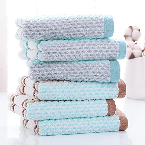Pidada Hand Towels Set Of 2 Striped Pattern 100% Cotton Soft Absorbent Decorative Towel For Bathroom 13.4 X 29.5 Inch (Green) #TOP5