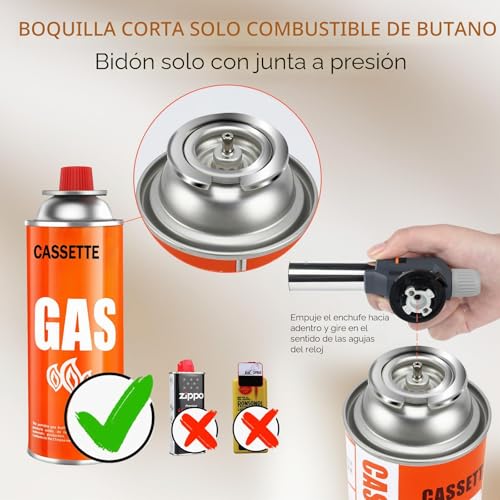 Miniatura 3 de Jdhon Soplete De Cocina, Profesional Antorcha De Cocina, Culinario Soplete Con Llama Ajustable Para Barbacóa, Postres, Cocinando, Cámping No Incluido Butano