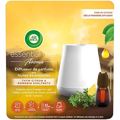 AirWick Air Freshener Essential Oils Starter Kit, Happiness, 1 x Diffuser and 1 x Refill Cover