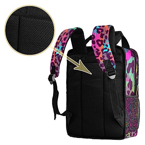 Sac à dos pour garçons léopard rose multicolore enfants réglable