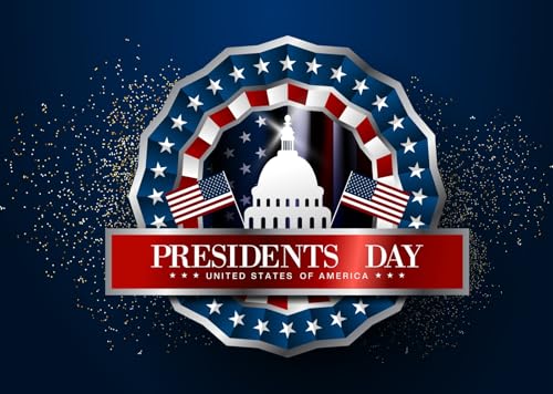Tissu Presidents Day bleu et or de qualité supérieure pour grand arrière-plan photo