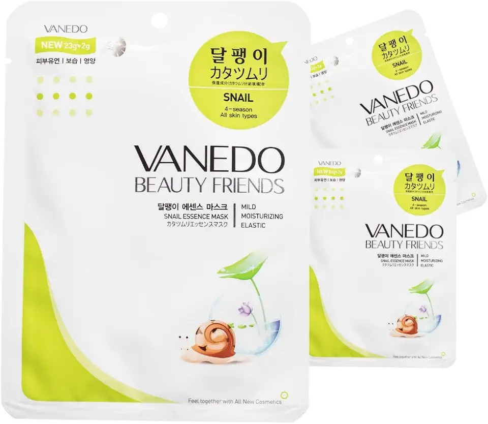 Kit 3 Unidades Máscara Hidratante Facial Coreana Beauty Friends - Mucina
