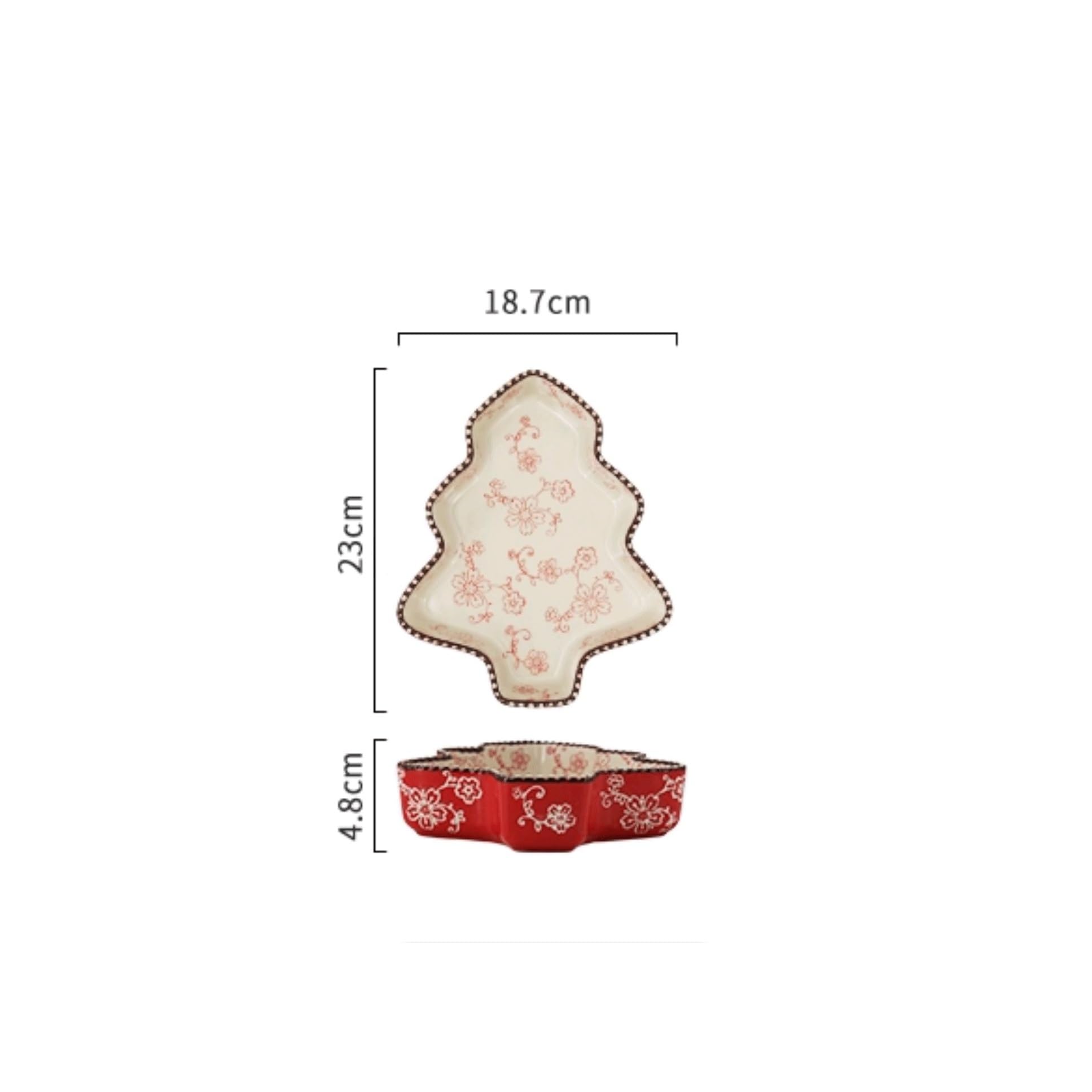 Versátil Bandeja for hornear de cerámica con forma árbol Navidad(Red)