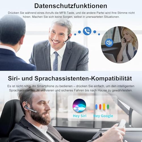 Headset Bluetooth 6.1 CVC8.0 Noise Cancelling In Ear Kopfhörer 100 Std – Ansicht 7