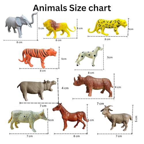 Image of ZESTHOME Animal Set Toys for Kids PVC Rubber Wild & Domestic Animal Figures with Accessories | 6-8 cm | Learning & Pretend Play Toys | 17 pcs