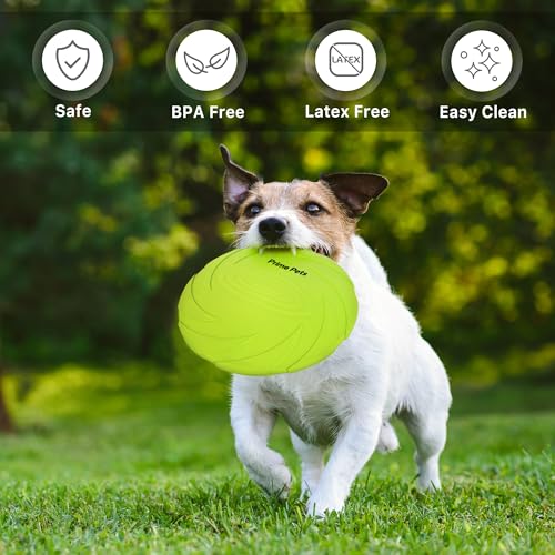 image for Prime Pets Dog Flying Disc, 2 Pack, 7 Inch, Durable Dog Toys, Nature R