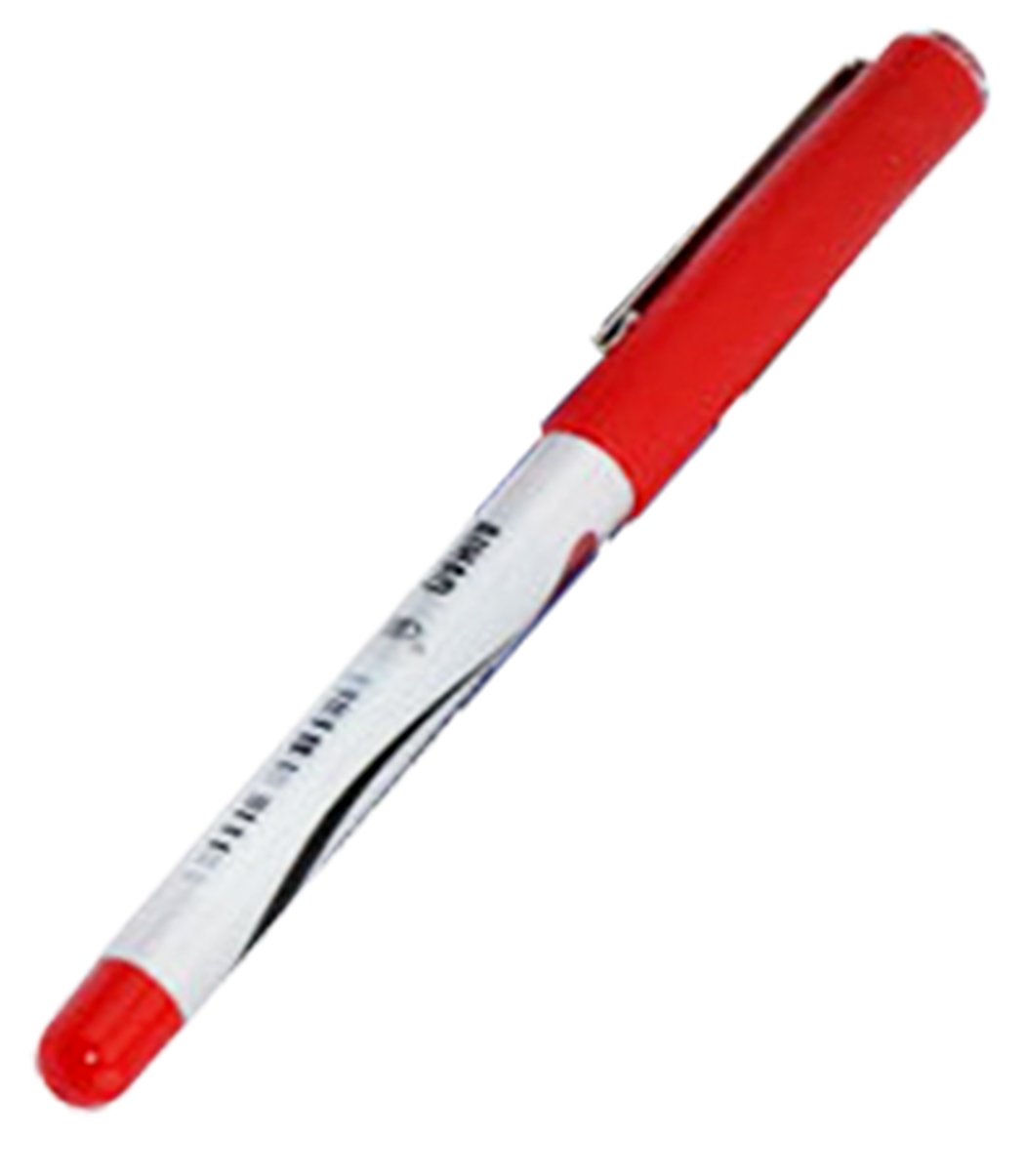 GullorVision Stick Fine Point Roller Ball Pen (0.5mm),Red Ink,Pack of 12 - Red