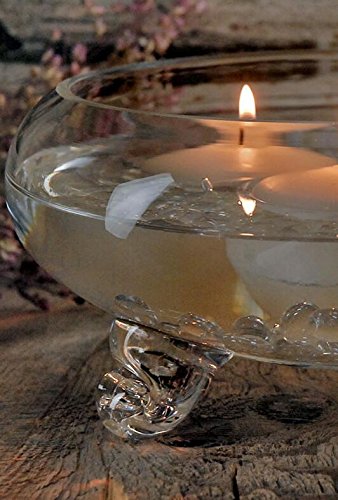 Richland Floating Candle Bowl Clear Glass Footed 9.5"